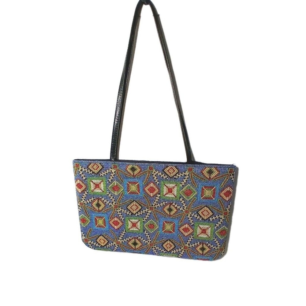 Y & S Original Intricate Geometric Beaded Shoulder Bag